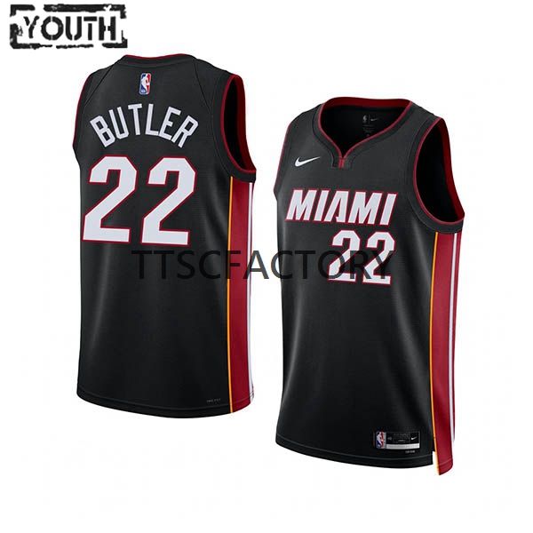 Miami Heat Trikot Jimmy Butler 22 Nike 2022-23 Icon Edition Schwarz Swingman - Kinder